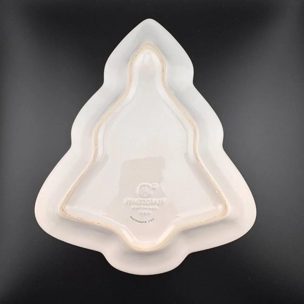 Pfaltzgraf Winterberry Christmas Tree Plate Tray Platter Holiday Red Green White